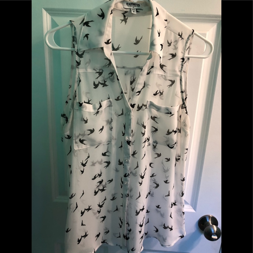 Express Portofino Black Birds Top